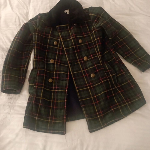 Paraphrase plaid coat like new, size M, green tones