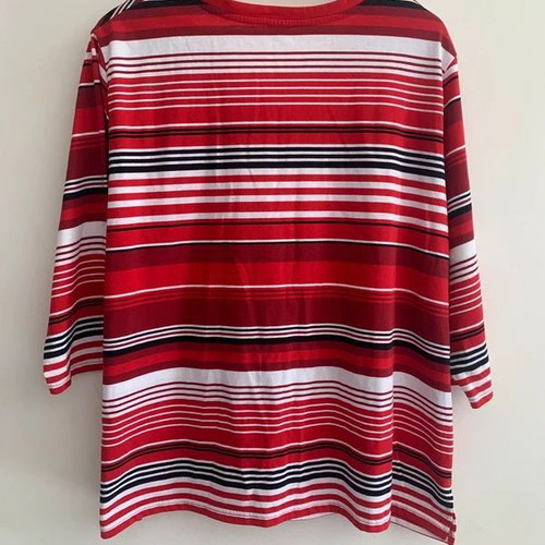 Striped top 4XL used, red and white