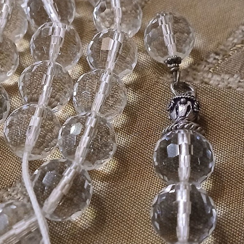 Worry beads like new with polygonal glass beads and silver elements