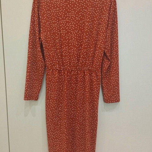 Mango polka dot dress like new, orange-brick color