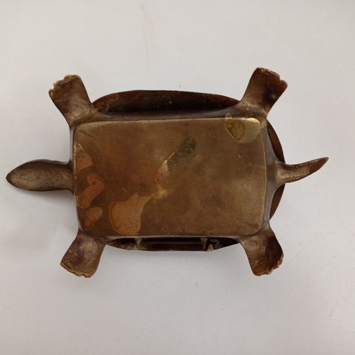 Vintage 70s decorative brass turtle used with beads from Turkey