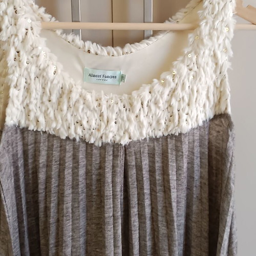 Almost Famous dress size 10 like new, winter, white and gray