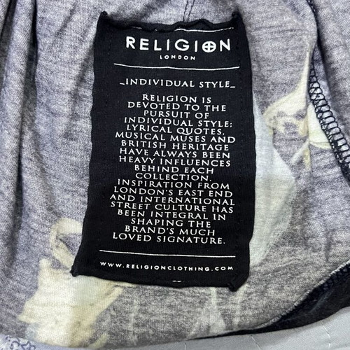 Religion London T-shirt XL like new, dark blue floral