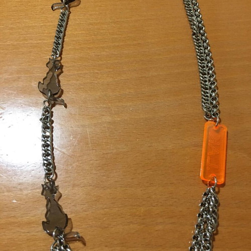 .LAK necklace with silver chain and cat details like new