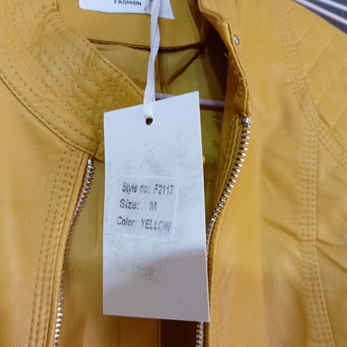 Forget Me Not Fashion women's yellow faux leather jacket new, size M