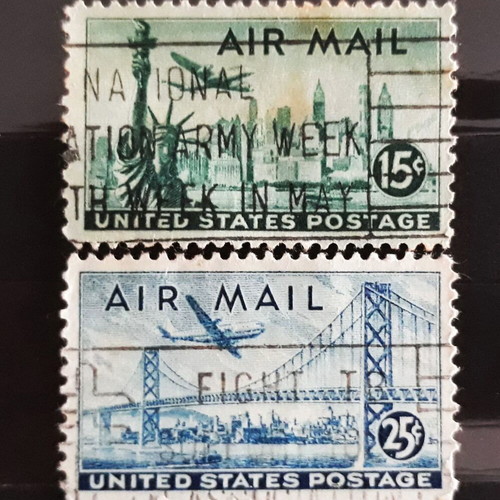 USA 1947 Air Mail US Postage stamps like new, set of 2