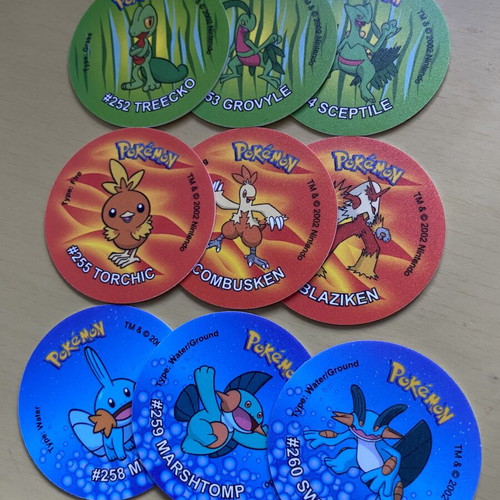Pokemon Hoenn Tazos complete set used with rare Deoxys and Castform forms