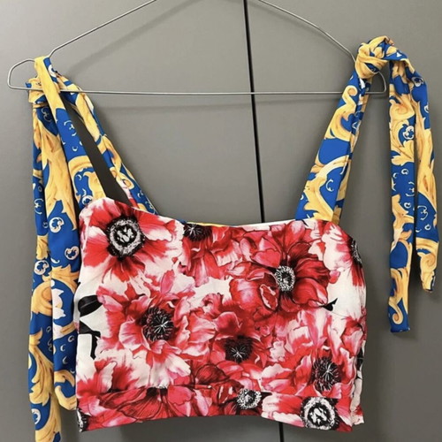 Summer set top and skirt colorful brand new, one size