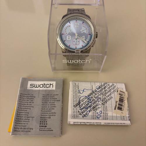 Swatch chronograph watch new with box and papers