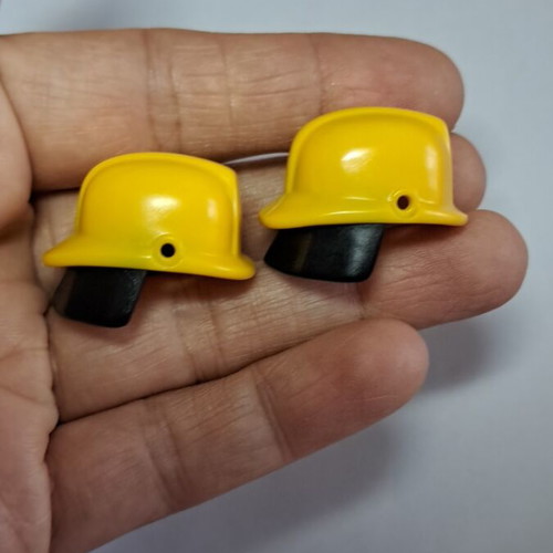Playmobil yellow helmets set of 2 like new