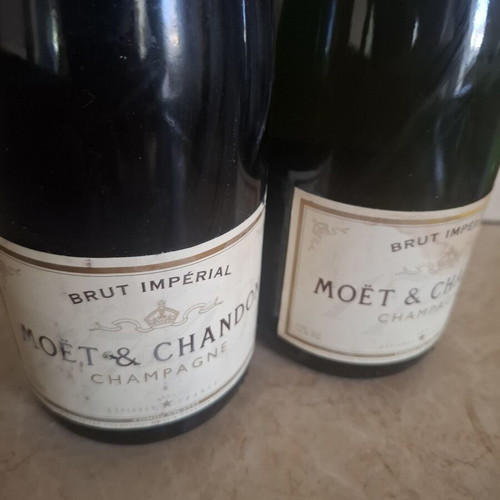 Moët & Chandon Brut Impérial Champagne set of 2 used decorative bottles