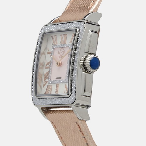 Gevril Ladies Luxury Watch Rose Gold and Silver Sapphire Crystal Genuine Leather