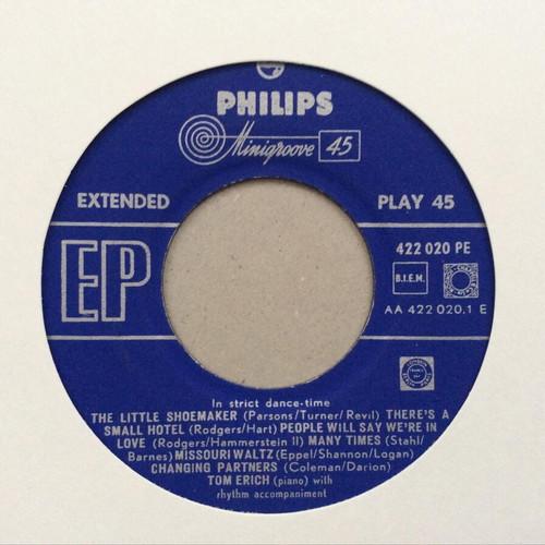 Tom Erich And Sandor Vidak In Strict Dance Tempo 7'' EP jazz used