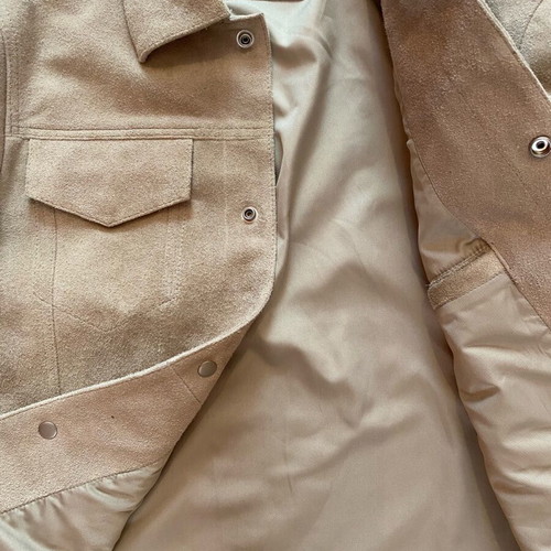 All Saints Hopper buffed suede trucker jacket new, size M
