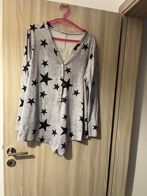 Shein elastic one-piece dress new, black and grey, size L