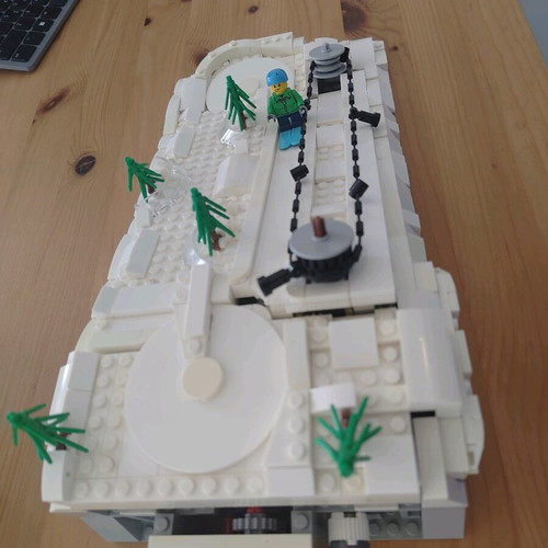 Lego ski slope MOC used with working lever