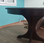 Round dining table with chairs