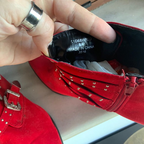 Suede ankle boots red used size 41 Miss Selfridge