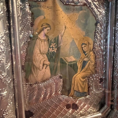 Old Icon Annunciation of Theotokos like new
