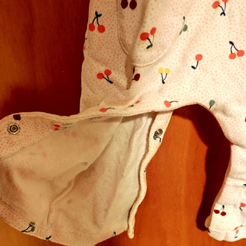Vertbaudet overalls 74 cm like new with cherries and ribbon