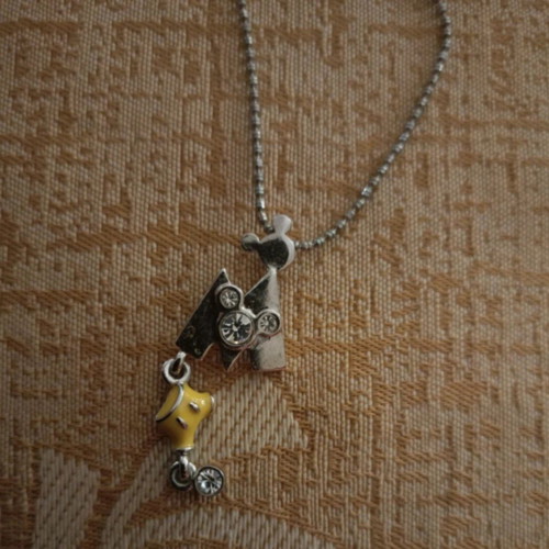 Mini necklace like new with silver stones and initial M
