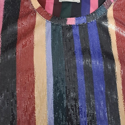 Zara sequin blouse used, size L, multicolor black