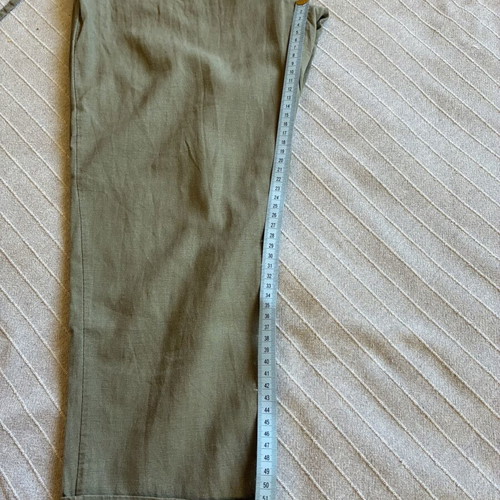 ALE Khaki Linen Blend Pleated Cropped Pants size S, like new