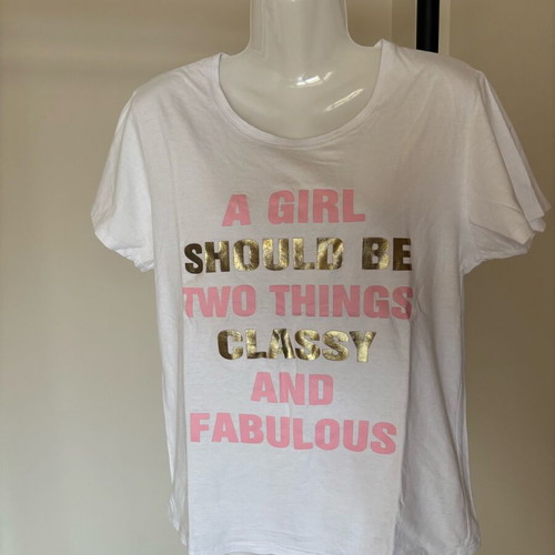 DNA short-sleeve shirt like new, white and pink, sizes M-XL