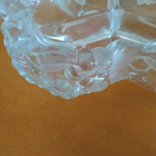 Crystal three-section container like new for nuts