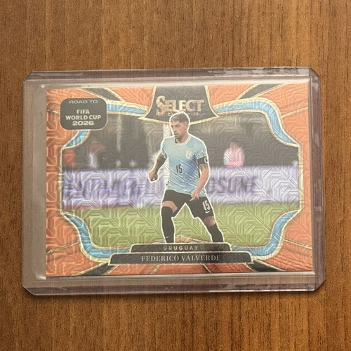 2025-26 Panini Select Federico Valverde FIFA World Cup card #222 Orange Mojo Prizm