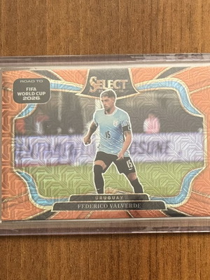 2025-26 Panini Select Federico Valverde FIFA World Cup card #222 Orange Mojo Prizm