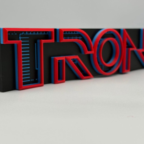 Tron Logo Desk Decor 3D Printed new
