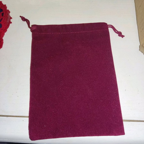 Velvet dark red pouch new for jewelry
