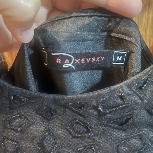 Raxevsky black dress like new with pattern, size M