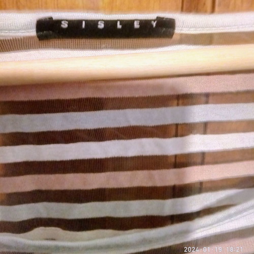 Sisley long-sleeve striped sheer blouse used