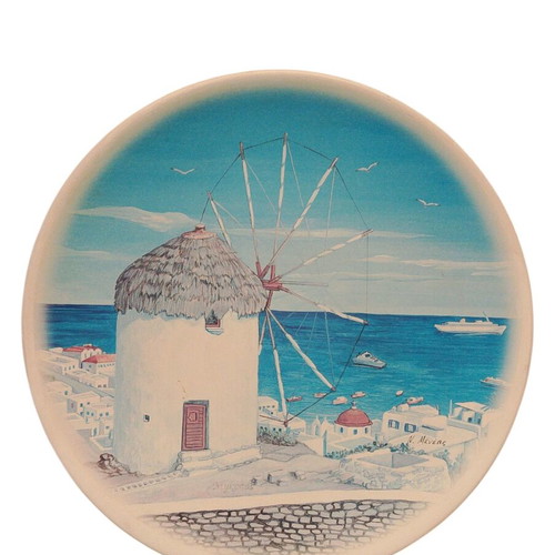 Decorative wall plate with windmill theme like new, 25 cm