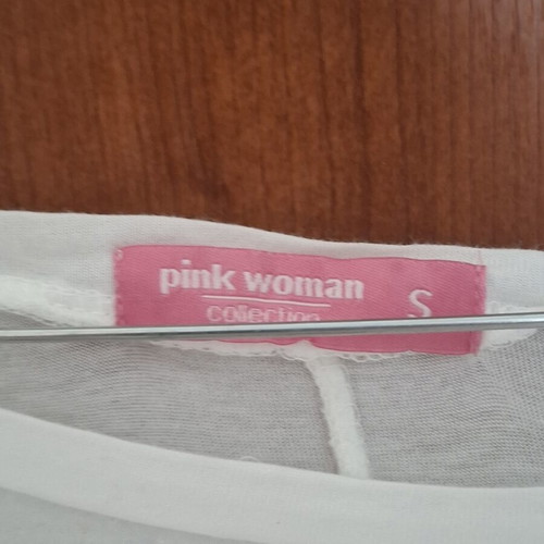 Pink Woman white long-sleeved blouse like new, size S