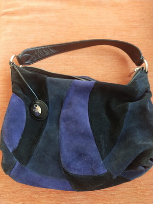 Tosca Blu women's bag used, black and purple suede