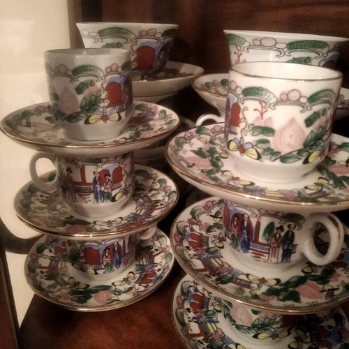 Famille Rose Chinese Vintage Tea and Coffee Sets like new