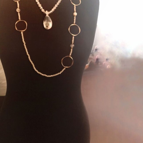 Necklaces new, white, gift included