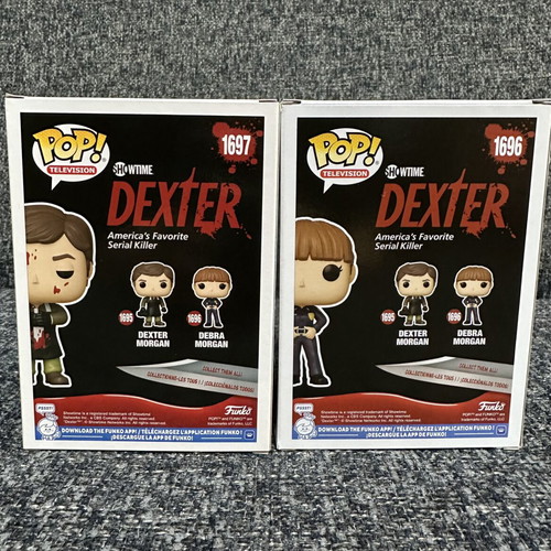 Funko Pop Dexter Morgan and Debra Morgan vinyl figures