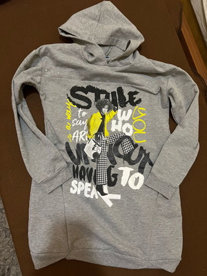 Children's grey sweatshirt like new, size 158 cm for 13 years old