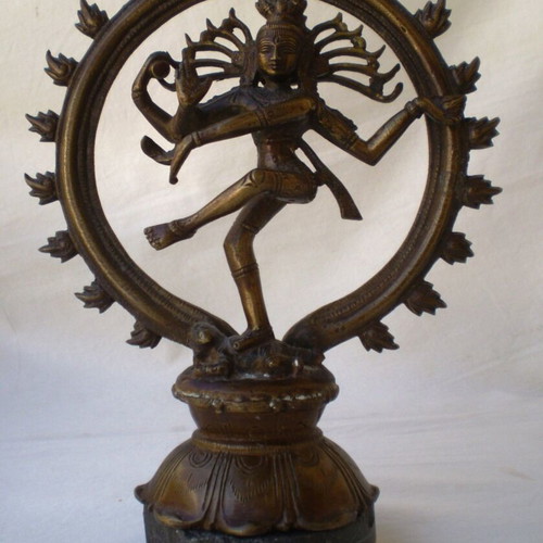 Αντίκα μπρούτζινο άγαλμα Shiva Nataraja μεταχειρισμένο, ινδική θεότητα χορεύτρια