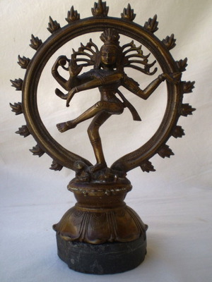 Αντίκα μπρούτζινο άγαλμα Shiva Nataraja μεταχειρισμένο, ινδική θεότητα χορεύτρια