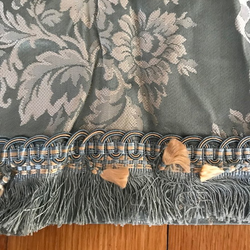 Set of 2 Silk Brocade Antique Curtains