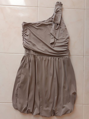 Italian Grey Elastic Mini Dress used, good condition, one size