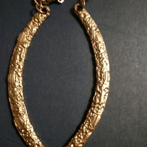 Vintage short choker used, forged iron and colored glass