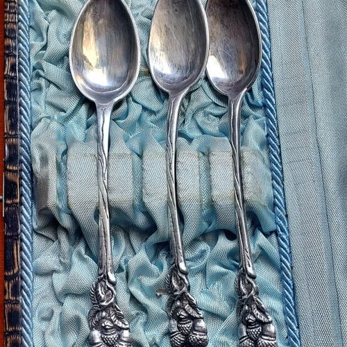 Handmade silver 800 spoons vintage set of 3 in good condition