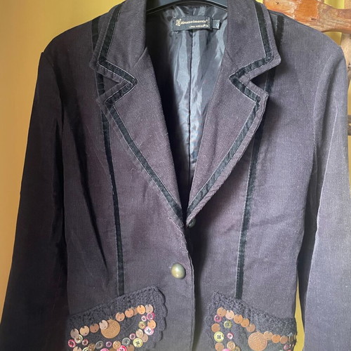 Corduroy jacket S like new, black with pocket decoration