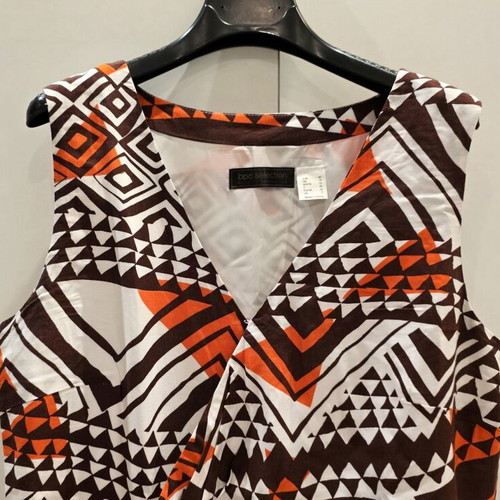 Boho ethnic dress size L like new, multicolor brown